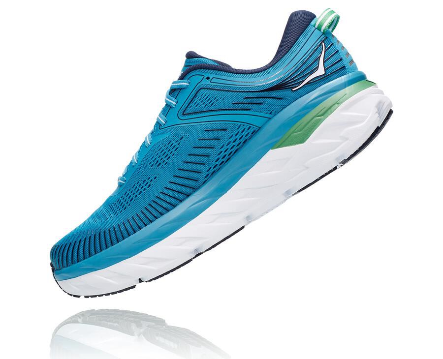 Tenis Hoka One One Masculino Azuis/Branco - Bondi 7 - 695-QEHOVT